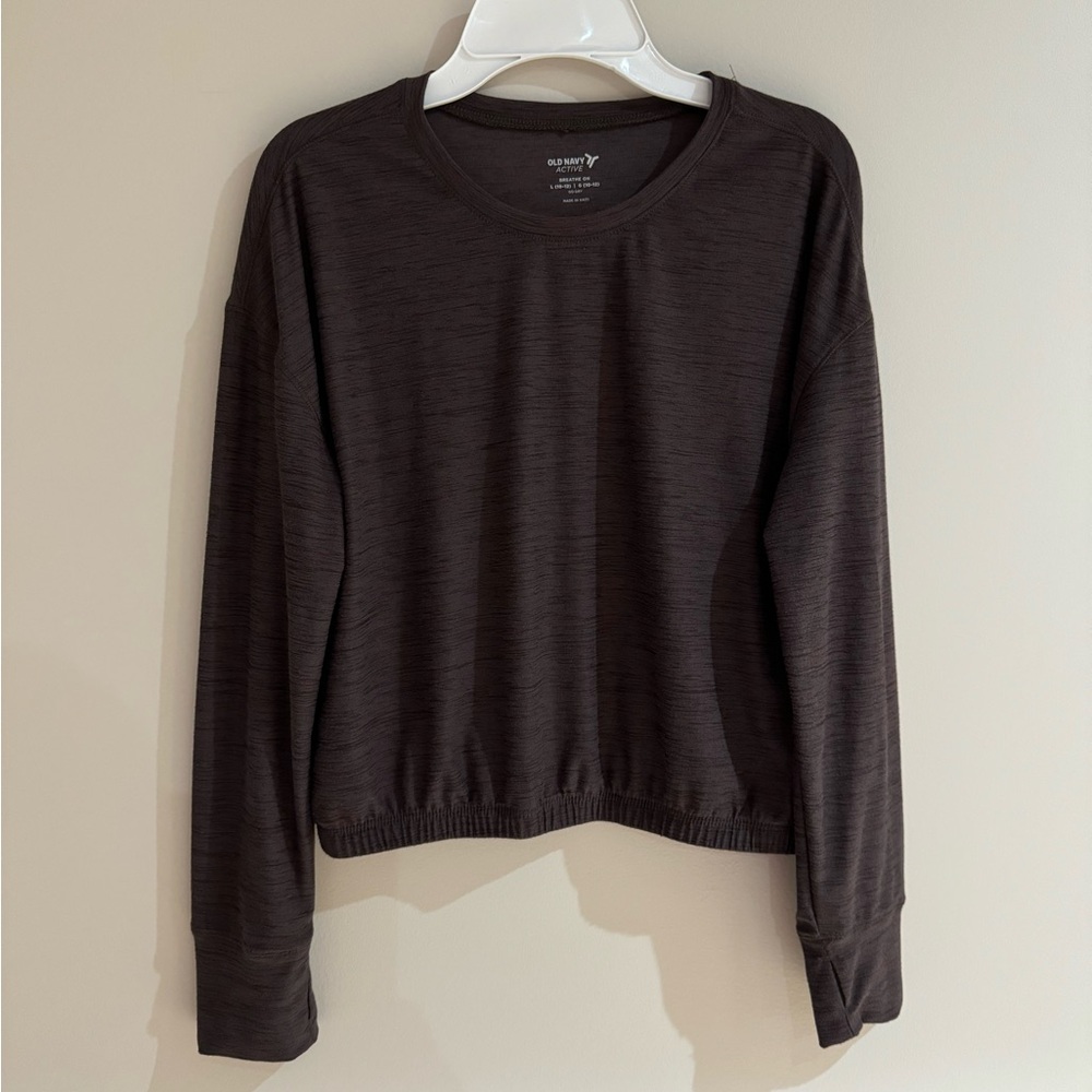 Old Navy Breathe On Girls Long Sleeved Top with Elasticized waist Size L(10-12)